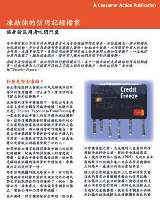 Freeze Your Credit File (Chinese)