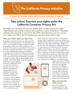 Take action! Exercise your rights under the California Consumer Privacy Act