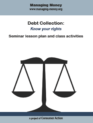 Debt Collection: Know your rights - Seminar Lesson Plan and Class Activities