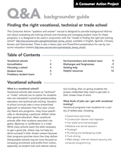 Finding the Right Vocational, Technical or Trade School - Backgrounder