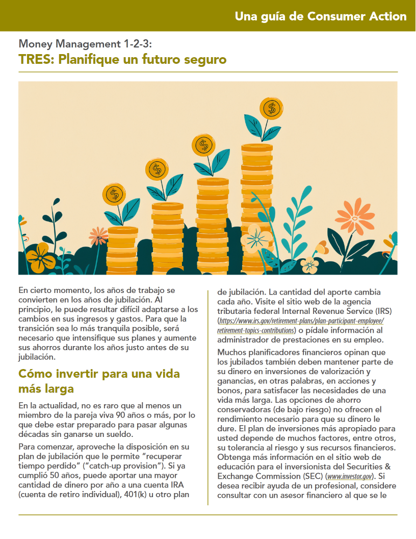 Money Management 1-2-3: THREE: Planning a Secure Future (Spanish)