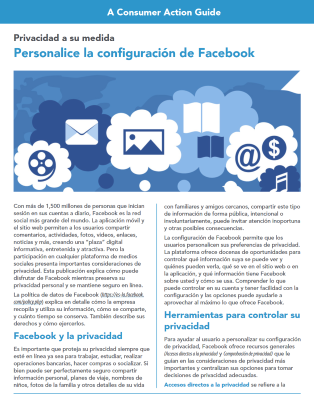 Personalized privacy: Customizing your Facebook settings (Spanish)