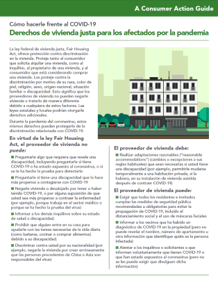 Fair housing rights for those affected by the pandemic (Spanish)