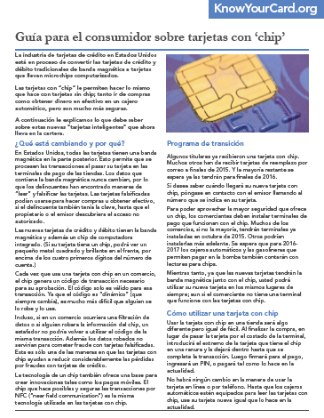 A Consumer’s Guide to ‘Chip’ Cards (Spanish)