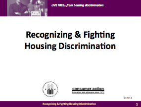 Recognizing & Fighting Housing Discrimination -  PowerPoint Slides