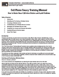 Cell Phone Savvy Training Manual