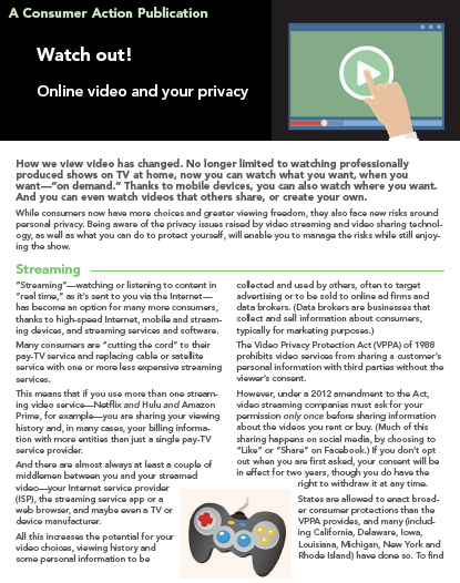 Watch out! Online video and your privacy