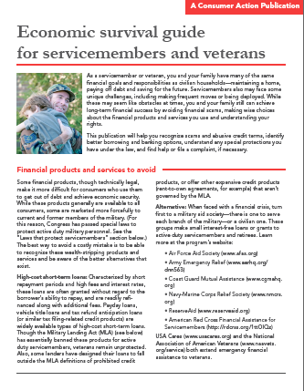 Economic Survival Guide for Servicemembers and Veterans