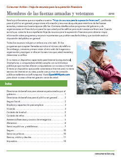 Servicemembers and Veterans Financial Empowerment Resource Sheet (Spanish)